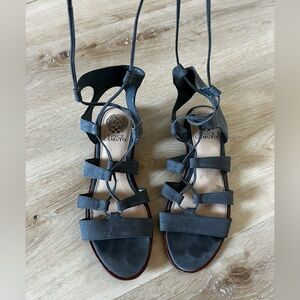 Vince Camuto Gray Strappy Leather Gladiator Sandals